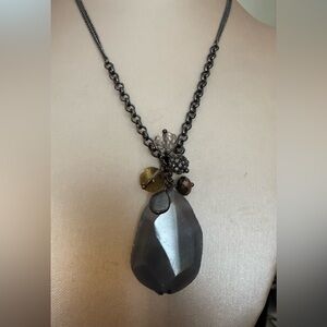 New Sequin Natural Stone & Sequin Necklace